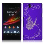 Design Cover til Xperia Z - Sommerfugl (Lilla)